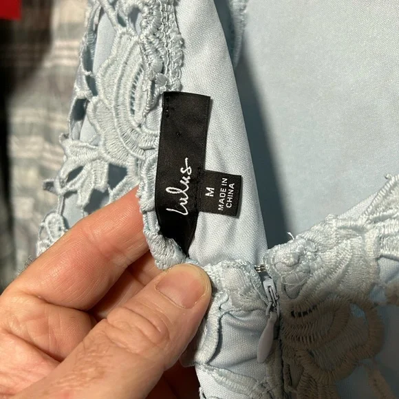 Size M - Lulus Open Back Dress - Baby Blue - Picture 2 of 3